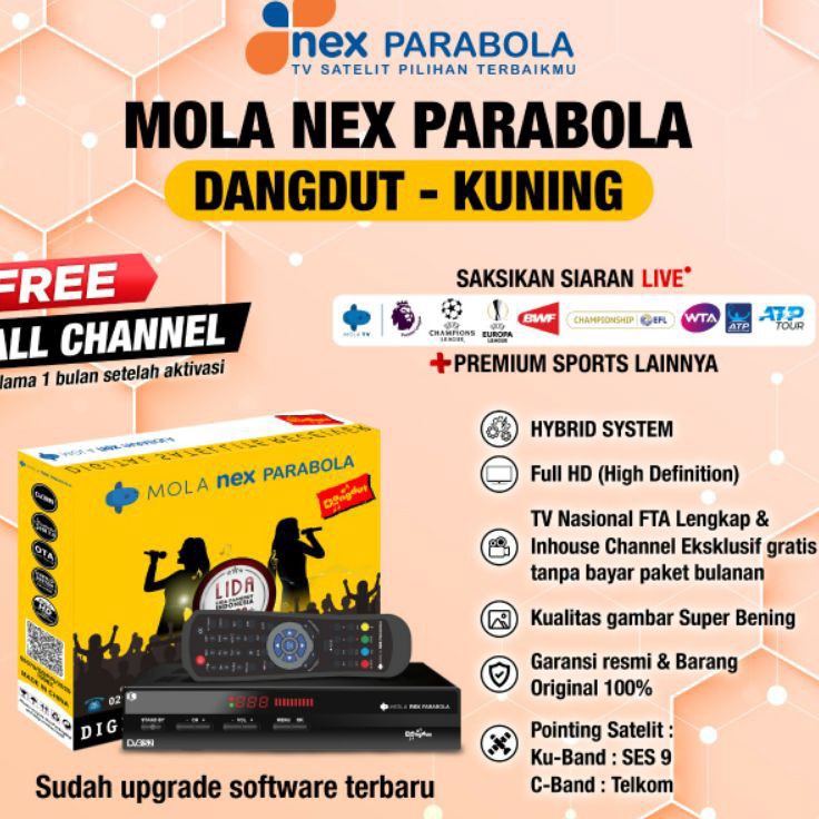 ➶⁎✶ Receiver Nex Parabola Kuning - Support MNC Group - Laris