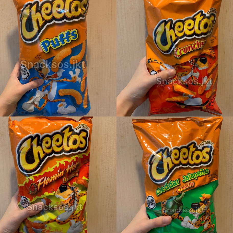 

Baru Cheetos Frito Lays Crunchy Cheese / Flamin Hot / Cheddar Jalapeno / CHEETOS PUFFS USA Buruan Beli