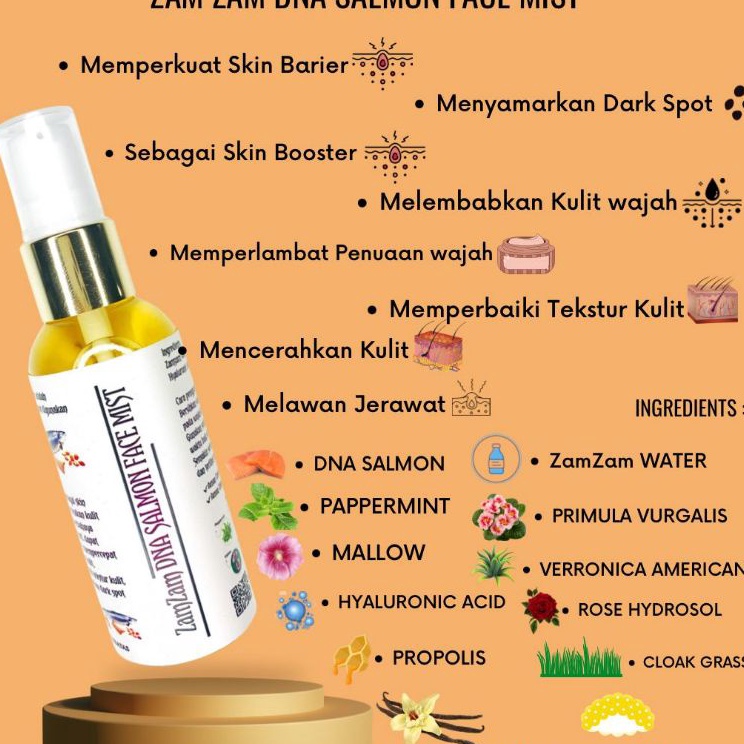 Baru DNA SALMON ZAM-ZAM GLUTA FACE MIST || PREMIUM SAFFRON FACE MIST + PELICIN ACTIVE GLOWING SPRAY 