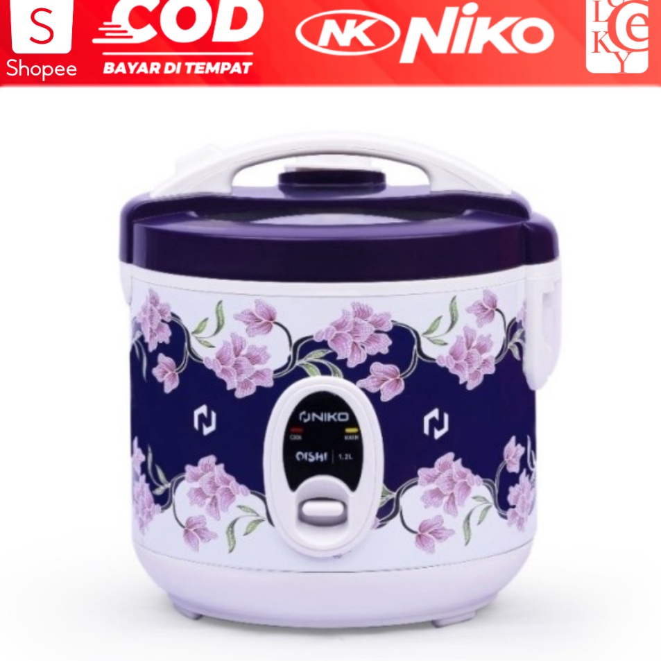 ￣ hZ Niko Magic Com 3in1 / Rice Cooker 1.2 Liter Oishi Batik (Tutup Kaca) r Special Edition Pasti Mu