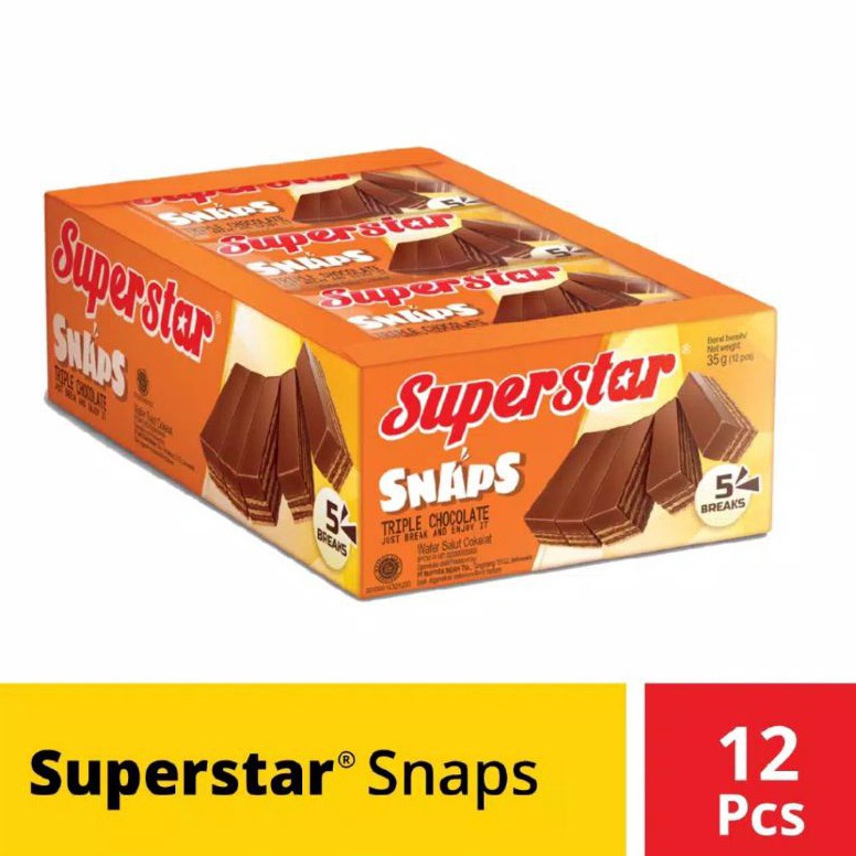 

Terlaris.. Superstar SNAPS triple coklat 1 box isi 12 pcs C9E