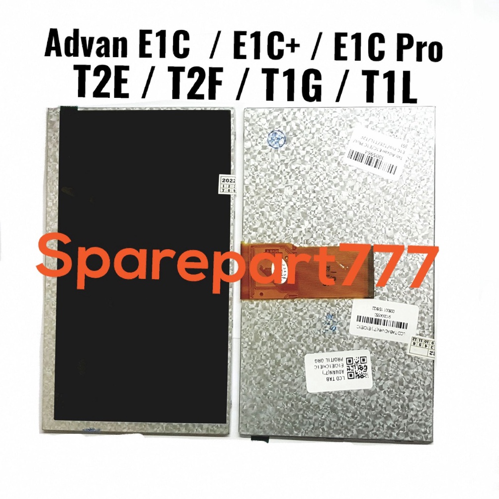 Terbaru.. Lcd Only Tablet Tab Advan E1C / E1C Plus / E1C Pro / T2E / T2F / T1G / T1L / Lcd Saja PDH
