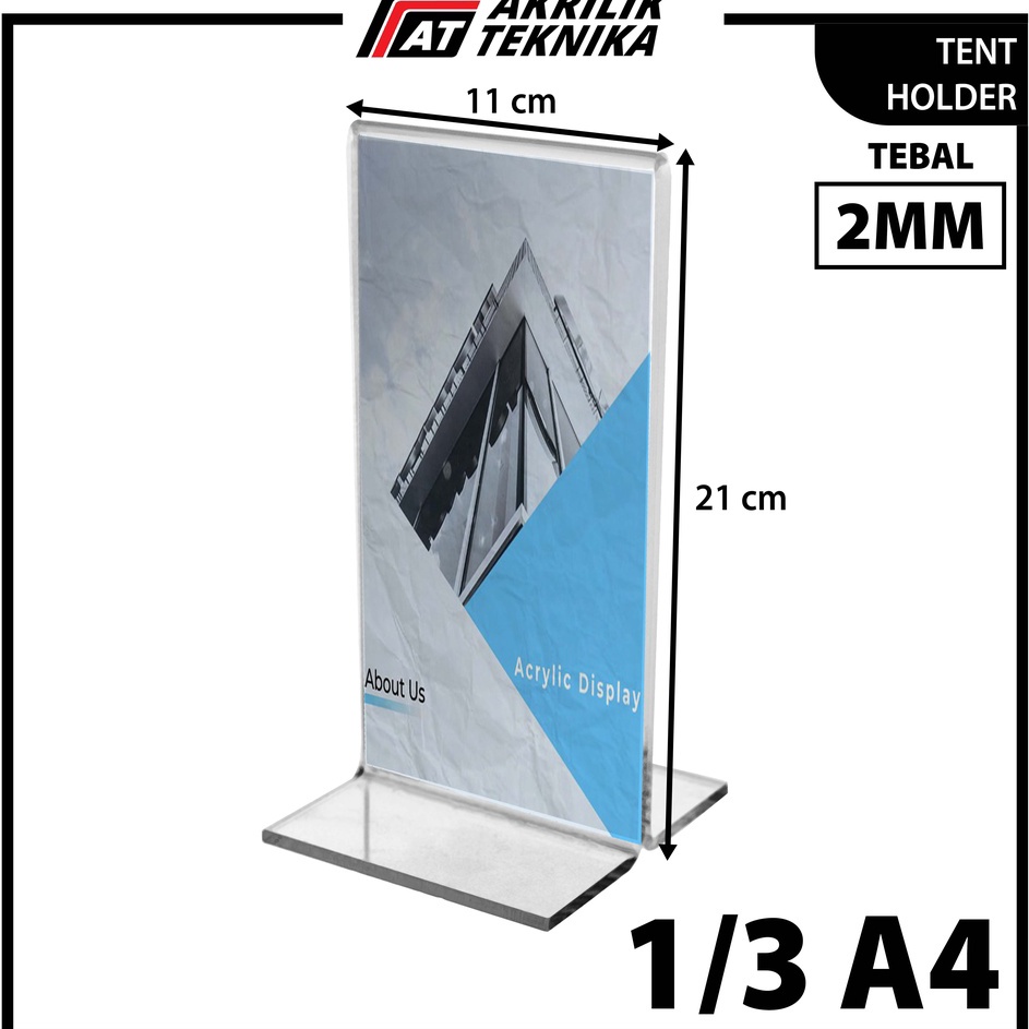 

YYDQ9070 Terbaru TENT HOLDER / TENT CARD / TEMPAT BROSUR AKRILIK AKRILIK 2 SISI 1/3 A4