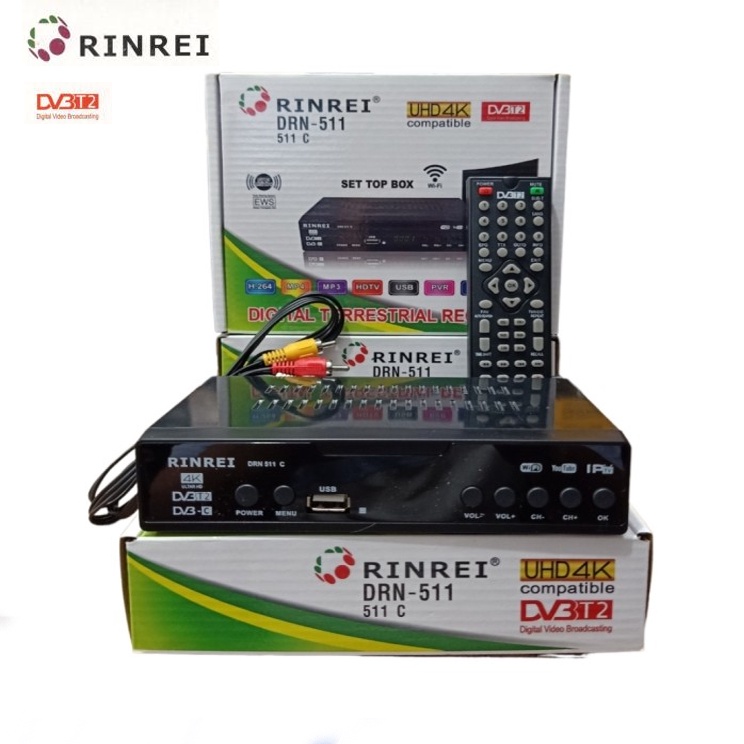 ・Qyc STB Rinrei DRN-511A / 511W / 511C DVB T2 Digital TV Suport Wifi z Terlaris °.