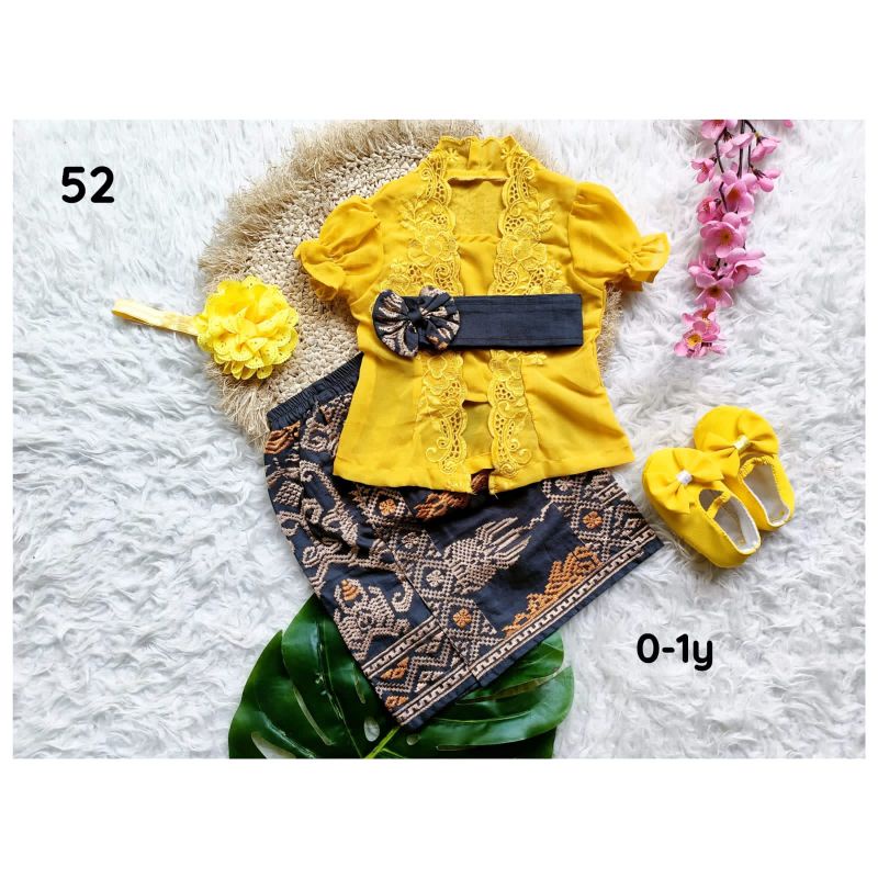 Set kebaya bayi warna| kebaya anak| pakaian adat bali