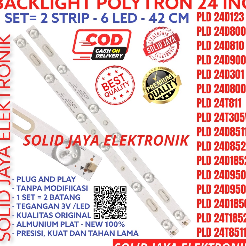 ➽ BACKLIGHT TV LED POLYTRON 24 INC PLD 24D123 24D900 24D901 24D900 24D810 LAMPU BL 6K 3V 24D301 24D8