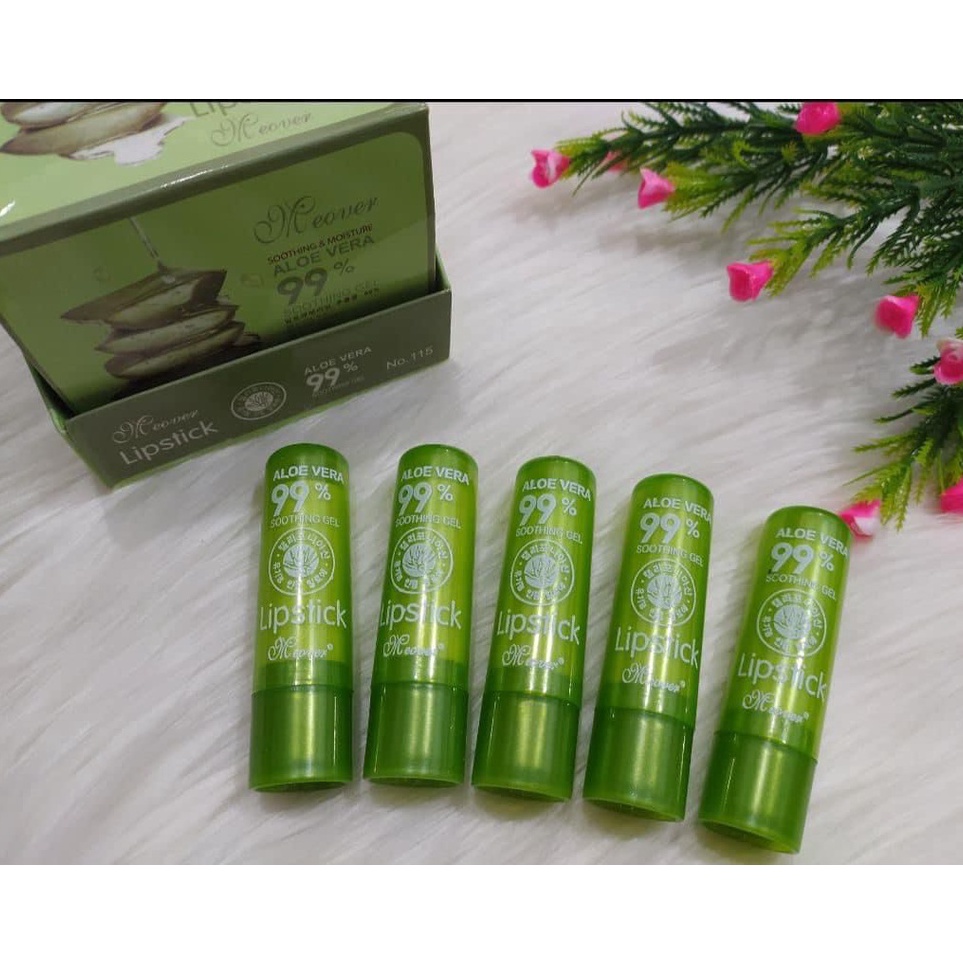 Murah Banget [12pcs] LIPBALM ALOEVERA 99% / MEOVER LIP BALM Promo