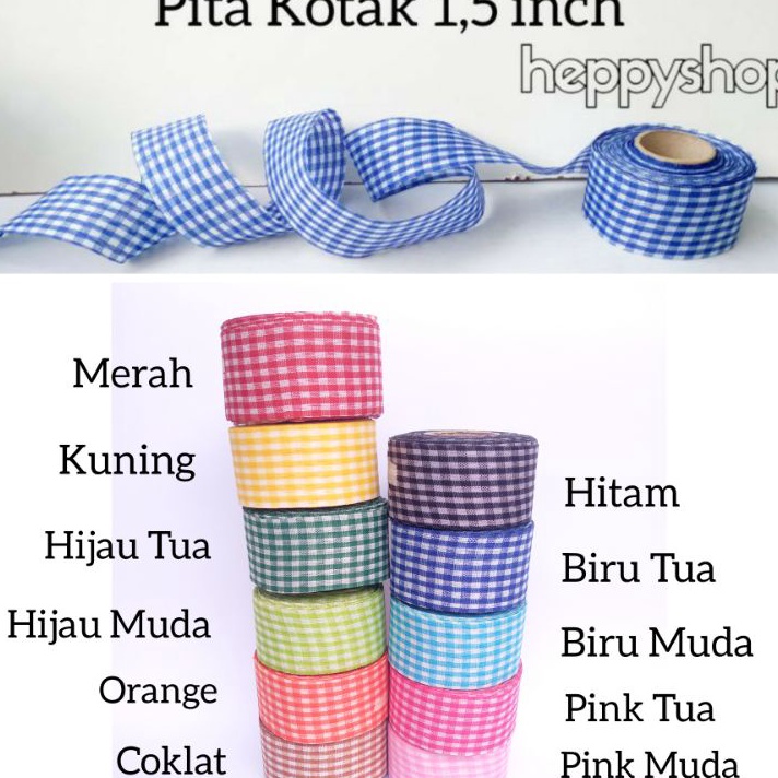 

Diskon Promo Pita Kotak 1,5 inch, Pita Motif Kotak