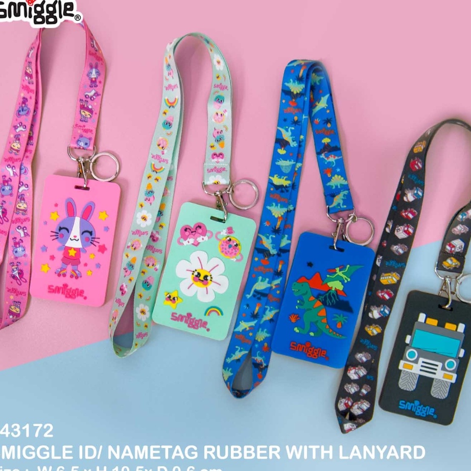 

༺༻ CM 3524 SMIGGLE ID/ NAMETAG RUBBER WITH LANYARD 443172 ✔✔SALE✔✔ ♘