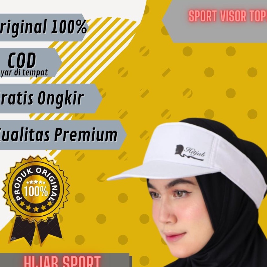 ★★★ JeL Sport Visor Topi Hijab Jilbab Kerudung Sport Sporty Olahraga Wanita  Muslim Muslimah Syari S
