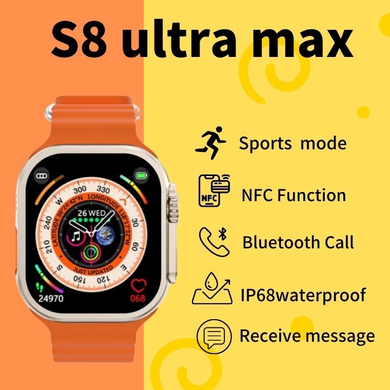 Ready Smartwatch S8  Ultra MAX GPS 49MM  sports SmartwatchHealth monitoring /IP68 Waterproof Bluetoo