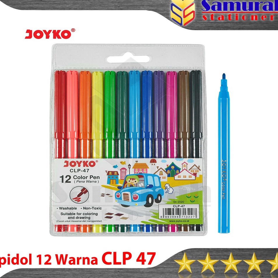 

ZMMV5440 【Penjualan Terbaik】COD Spidol Set Kecil Joyko 12 Warna CLP-47 / Color Brush Pen 12 Colours CLP 47 Washable / Pena Kuas 12W