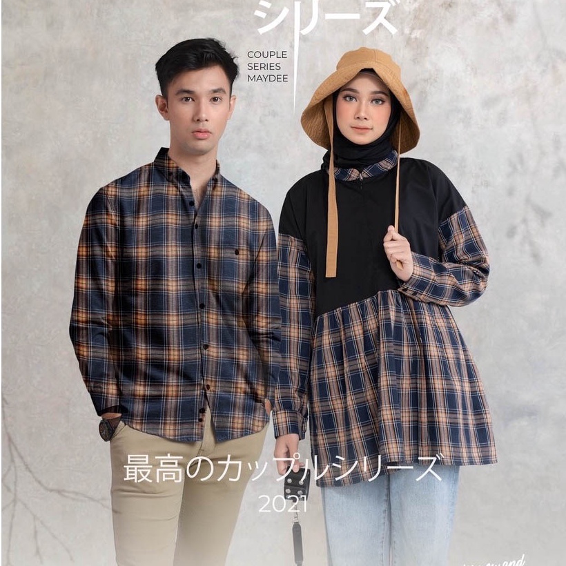 TERMURAH. DGM Fashion Kemeja Flanel Couple kemeja couple baju couple pasangan couple flanel 037