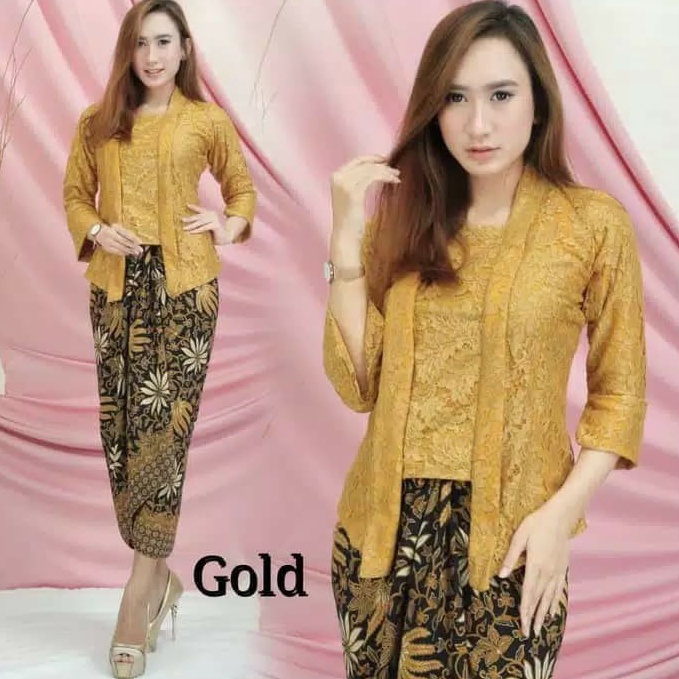 COD Setelan kebaya kutubaru jumbo pendek mix rok lilit / kebaya busui jumbo modern / kebaya traditio