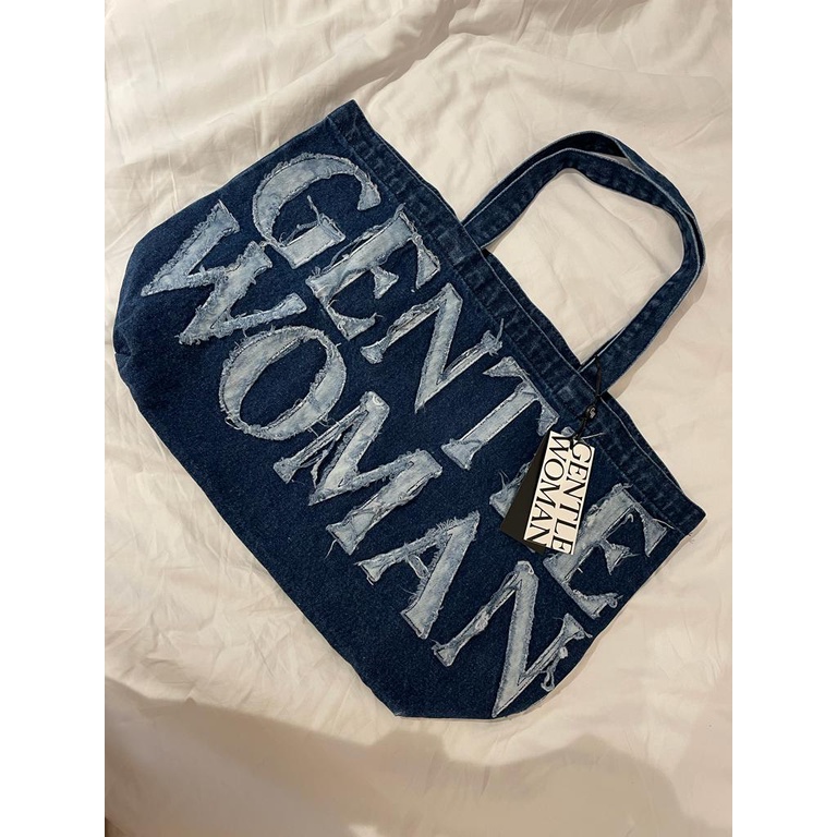 *ORI 100%* GENTLEWOMAN DENIM TOTE BAG NAVY  ( GENTLE WOMAN BAG ) TAS KANVAS
