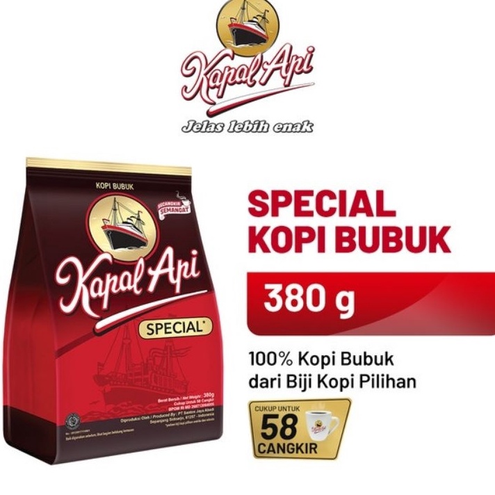 

♔ XII 8692 Kapal Api Kopi Bubuk Special Merah / Silver 380gram COD✔️ ≼≽