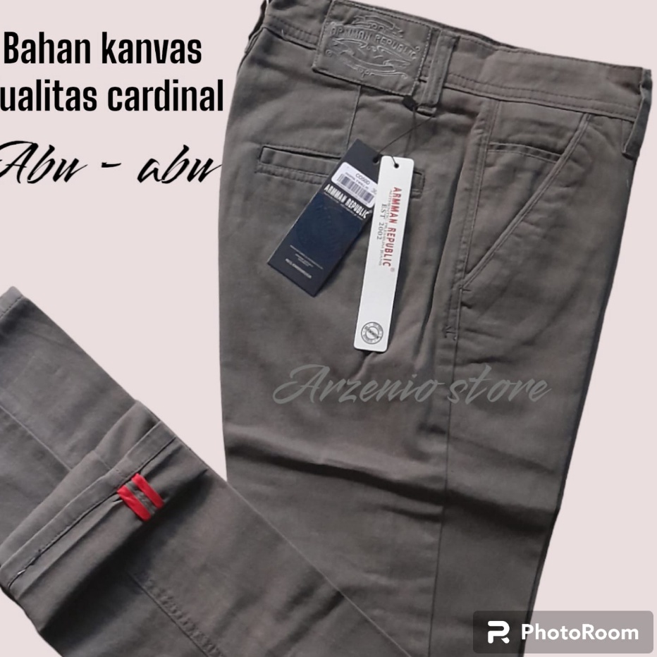 ༆ XIV 10215 Celana Panjang Pria Chinos Premium Original 100% bahan kanvas Dicker arman republic Jumbo 27 Sampai Big size 44 Dijamin Ori&gt;/ ⿓