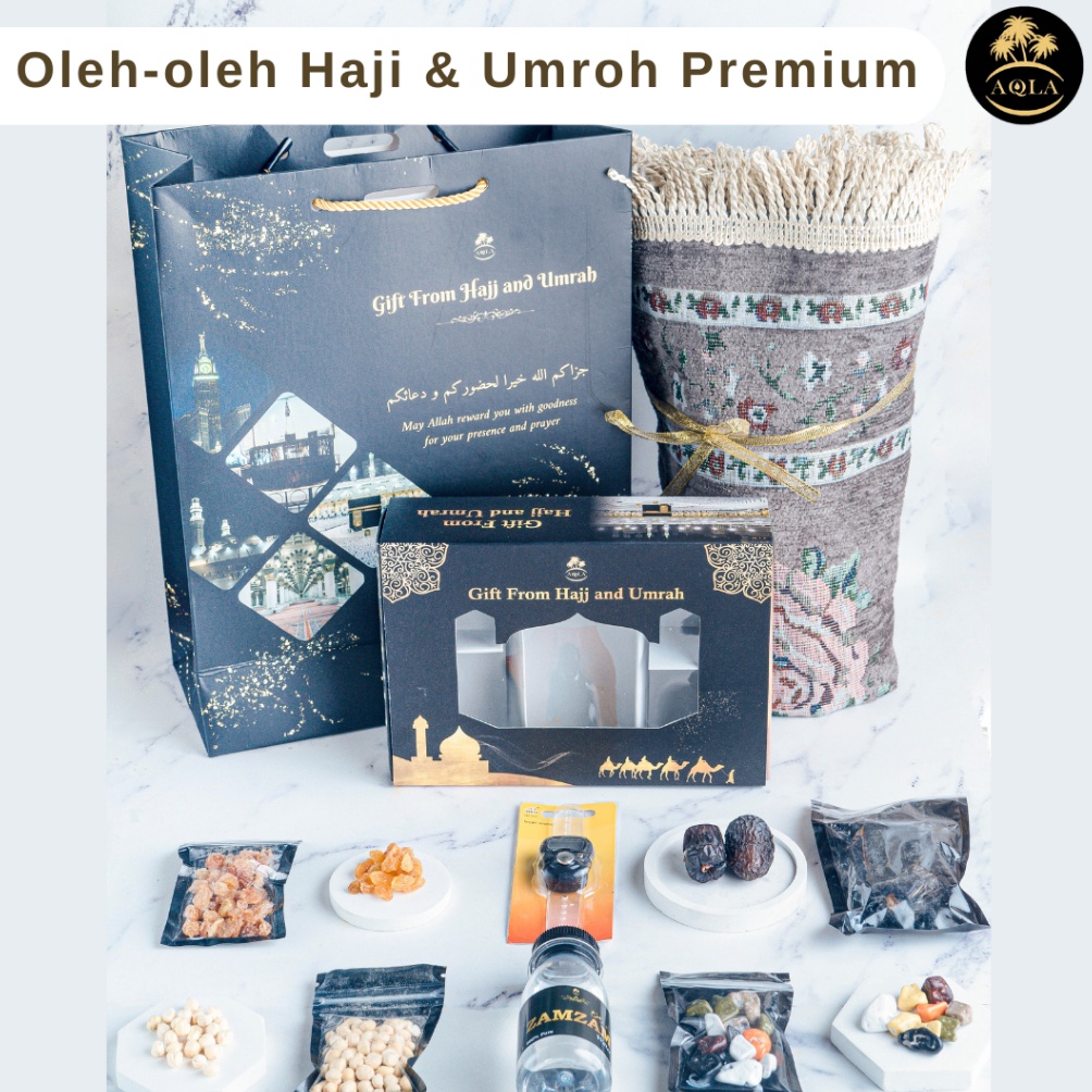 

4.4 SALE Oleh oleh Umroh dan Haji Premium / Paket Oleh oleh Umroh dan Haji / Sajadah Paperbag Kurma Ajwa Air zam zam asli 100%