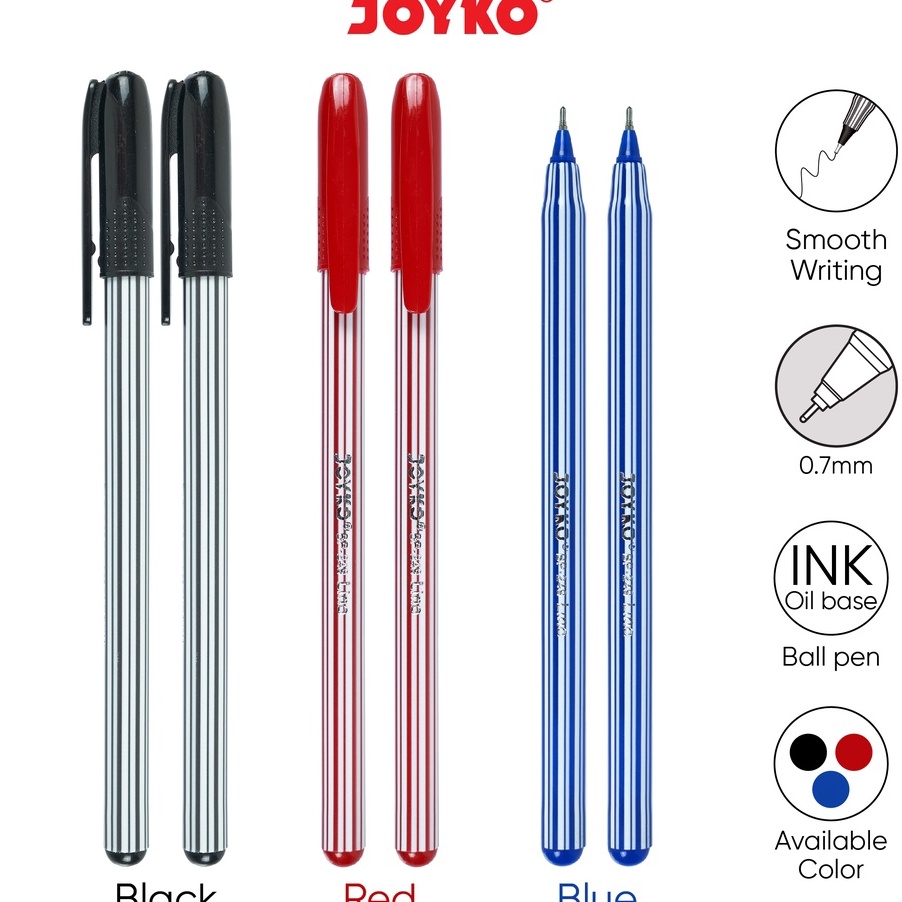 

༄ᶦᶰᵈ᭄ LXX 8928 Ball Pen Pulpen Pena Joyko BP-249 1 Box 12 Pcs Lino 0.7 mm 『Perdana』 ✮