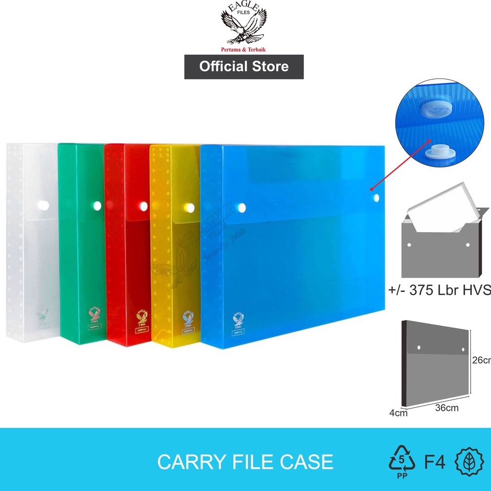 

12.12 Promo >> EAGLE Carry File Box Transparan Tebal 4 Cm F4 (Folio) / Tas Dokumen / Map Dokumen 2 Kancing