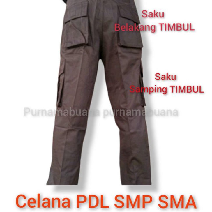 ⓱ LX 8215 Celana pramuka PDL cargo saku (6) SMP SMA PEMBINA ⚡COD⚡ ≼≽