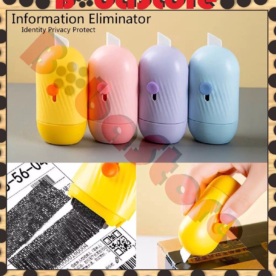 

࿐ XX 7419 ⭐Bobastore⭐ Stempel Pelindung Data Identitas / Roller Stamp + Cutter 2in1 / Thermal Paper Correction / Penghapus Kertas Termal / Cutter S021 022 Terbaru ♛