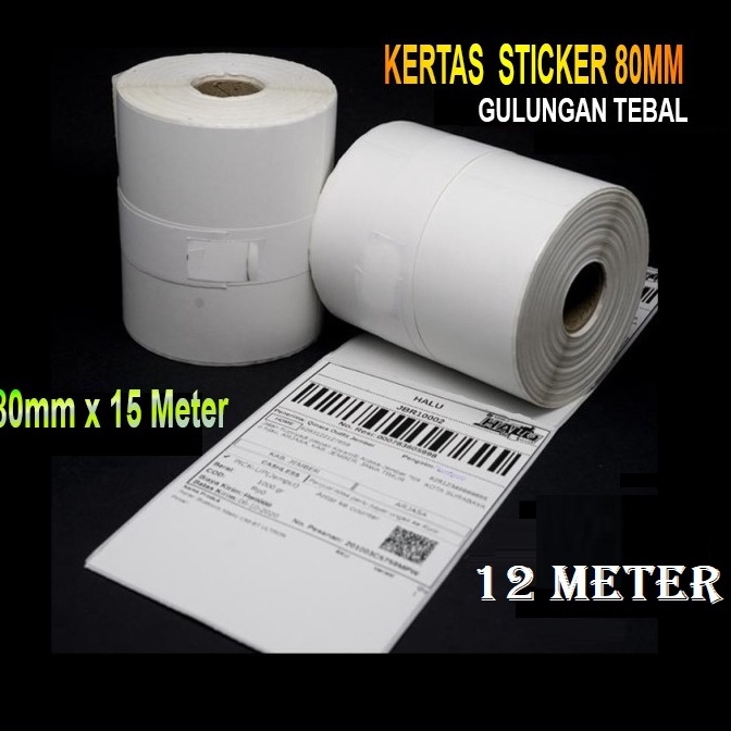

LHFQ4927 【FsASH SALE】 VQ - Kertas Stiker Label Printer Thermal 80x50mm Continuous 80 x 15 Meter