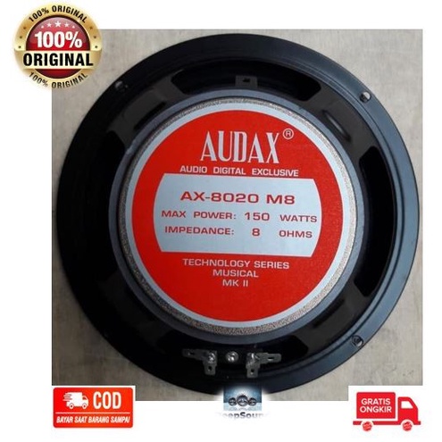 Terlaris Audax Speaker 8 Inch Daya 150 Watt Ax 8020 Full Range Asli