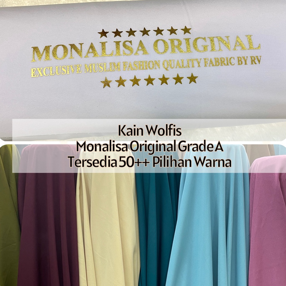M9JDB BAHAN KAIN WOLFIS / WOLVIS MONALISA ORIGINAL POLOS 100% GOOD QUALITY Terlaris ♪(