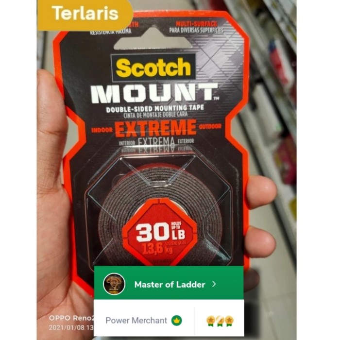

HARGA DISKON Scotch 3M Double tape Hitam Extremely strong 13.6 kg USA New Indoor ou