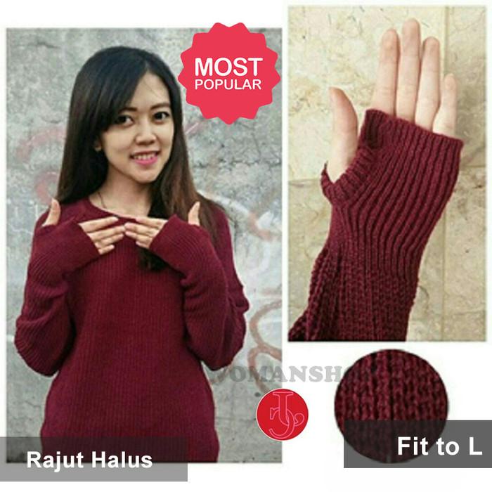 SWEATER RAJUT WANITA KOREA BAJU RAJUT ATASAN WANITA ROUNDHAND SWEATER