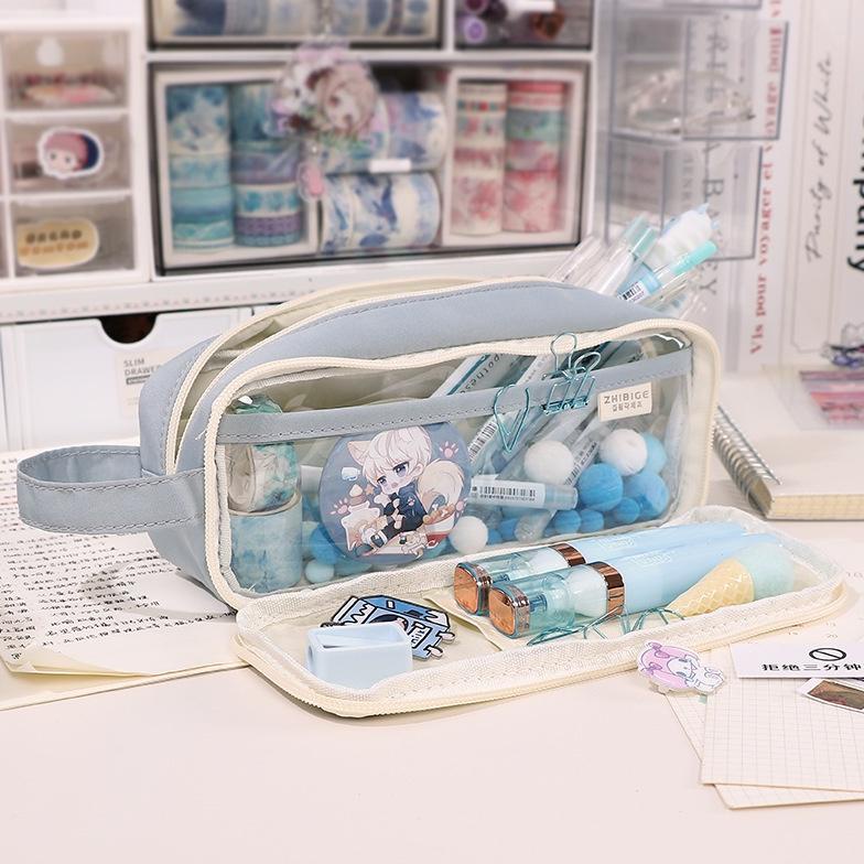 

8.8 [Big Sale] Large Capacity Kawaii Pencil Cases Flip Pencil Bag Pouch Holder Box For Girls Office Student Stationery Organizer School Supplies New !!