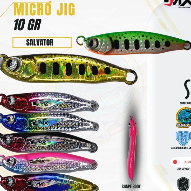 GDGD4500 sGROSIRs  MICRO JIG DMX 10 GRAM SALVATOR cpy GEN 2 UV COLOR PREMIUM JIG, METAL JIG 10 GRAM