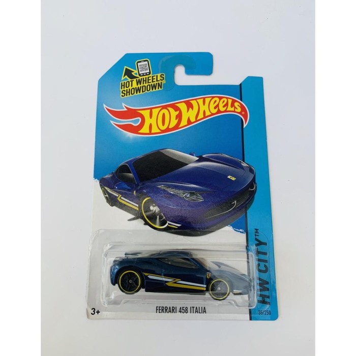 DISKON SPESIAL MAINAN HOT WHEELS HOTWHEELS FERRARI 458 ITALIA BIRU HW CITY DIECAST TERBARU