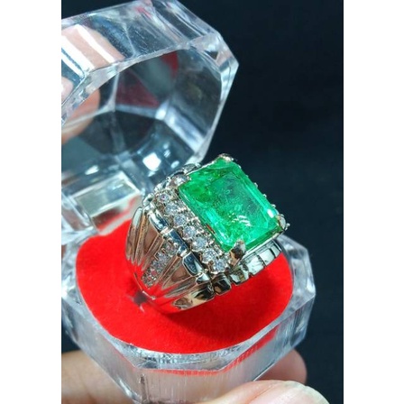 FLASH SALE TERAPIK TERAPIK BATU ZAMRUD COLOMBIA CATAM RING PERAK BANGKOK SIAP TERBARU