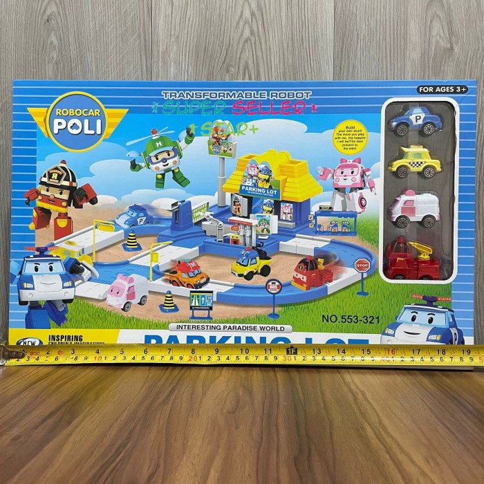 HOT SALE MAINAN ANAK ROBOCAR POLI PARKING LOT 553-321/ MAINAN PARKING TRACK TERLARIS