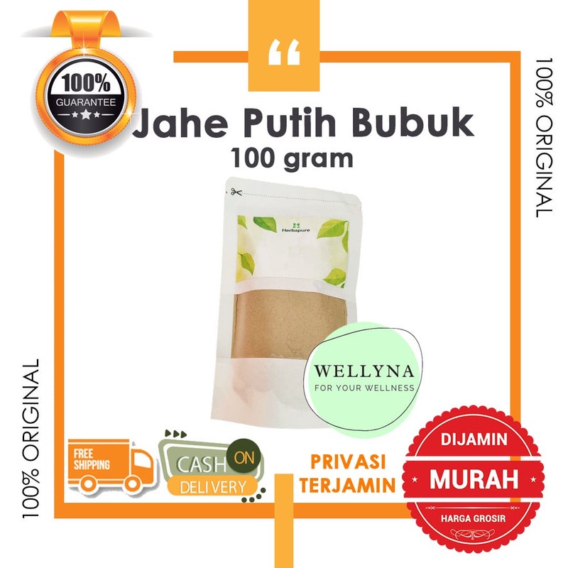 

☘️Wellyna☘️ Jahe Putih Bubuk 100% Asli Murni Tanpa Campuran Menurunkan kadar kolesterol