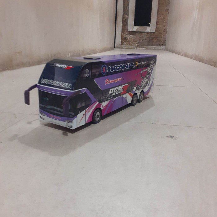 MUST HAVE MINIATUR BUS RAMAYANA NEW AVANTE SUPER JET BUS 2+ DOUBLE DECKER TERLARIS
