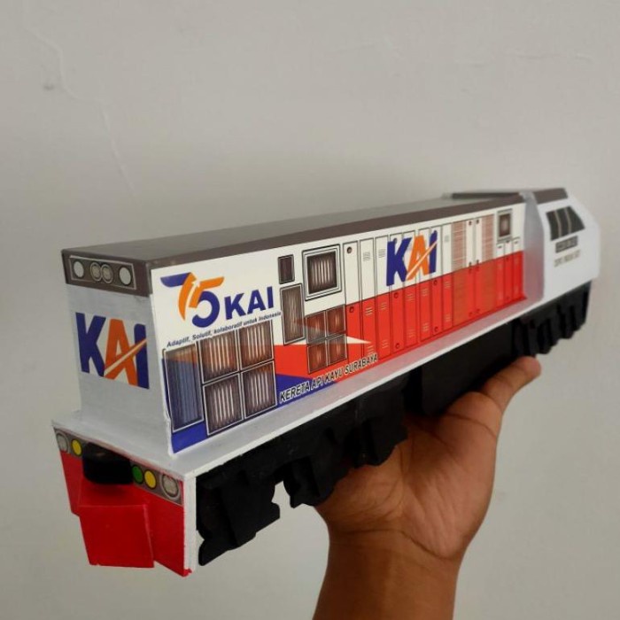 FLASH SALE LOKOMOTIF KERETA API CC203 LIVERY 2014 - MINIATUR KERETA API KAYU TERMURAH