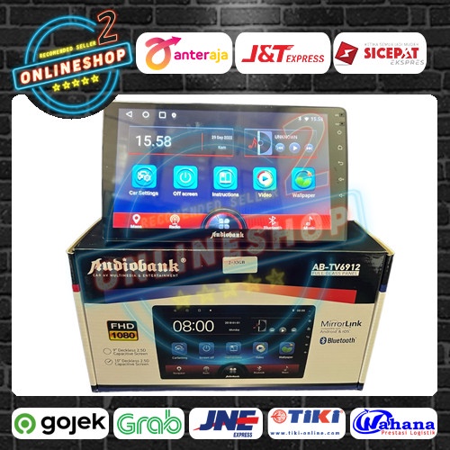 Terlaris Head Unit Android Ram 2+32 Audiobank Ab-Tv6912 Ram 2/32 9 Inch 10 Inch