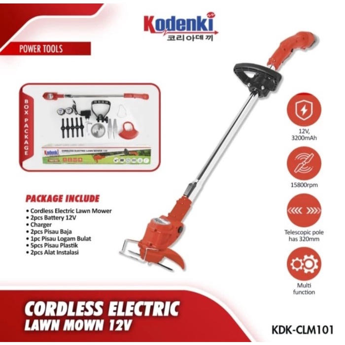 Mesin Potong Rumput Kodenki 12V Mesin Pemotong Rumput Baterai 12 Volt