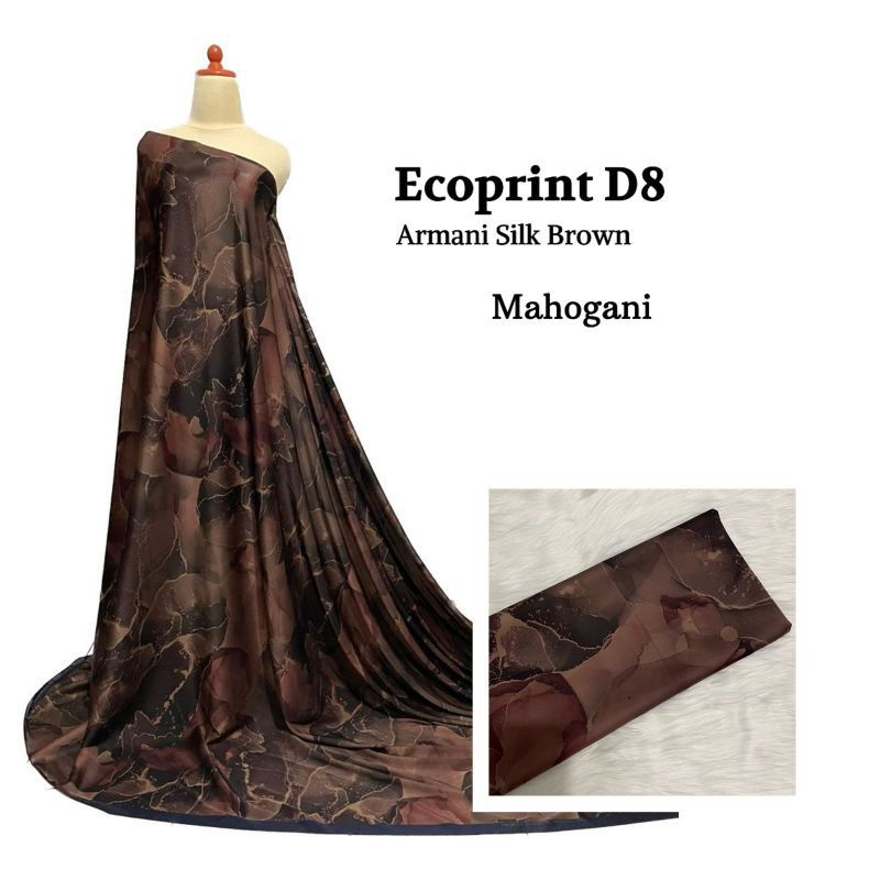 Kain bahan Armani silk ecoprint D8 | Harga persetengah meter