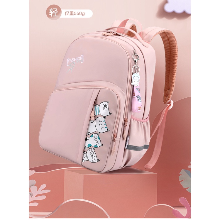 MHS - TAS RANSEL SEKOLAH ANAK PEREMPUAN MUAT BANYAK MOTIF KUCING LUCU MODEL TERBARU 2023