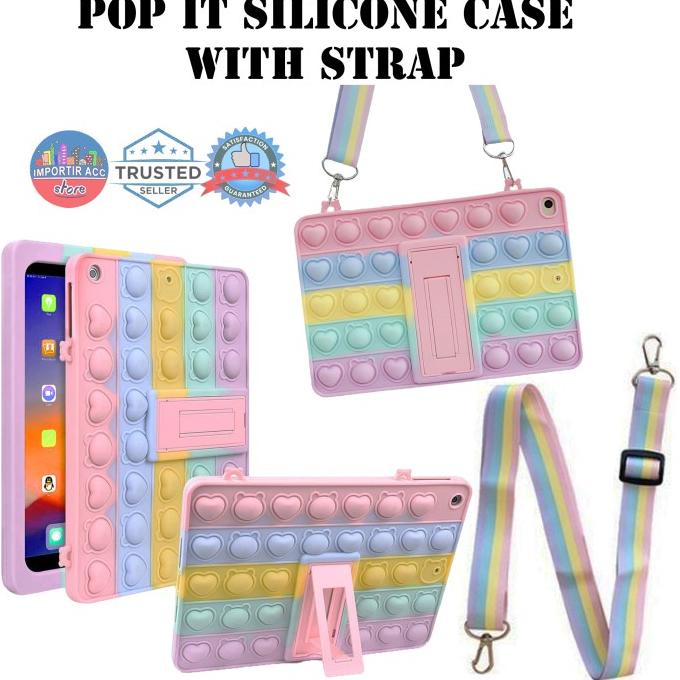 Apple iPad Mini 1 2 3 4 5 Pop It Silicone Soft Case Strap