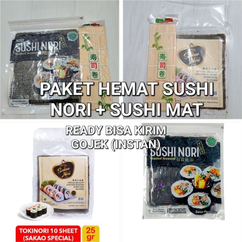 

Model Terkini.. MOLIESTORE | PAKET HEMAT NORI DAN SUSHI MAT /NORI 10LEMBAR/ SUSHI NORI / TOKINORI 10 LEMBAR / NORI BENTO 10S / RUMPUT LAUT 10 LEMBAR VPC