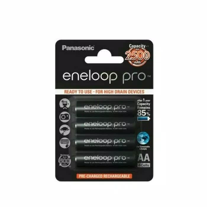 Ready Baterai eneloop AA pro 2500 mah charger hitam