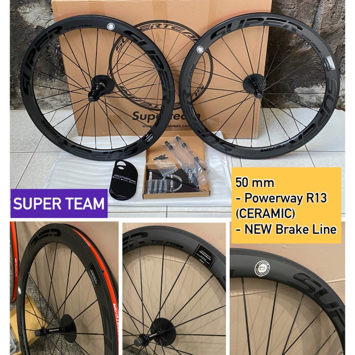 Terlaris Superteam Carbon Wheelset 50Mm Rimbrake Clincher