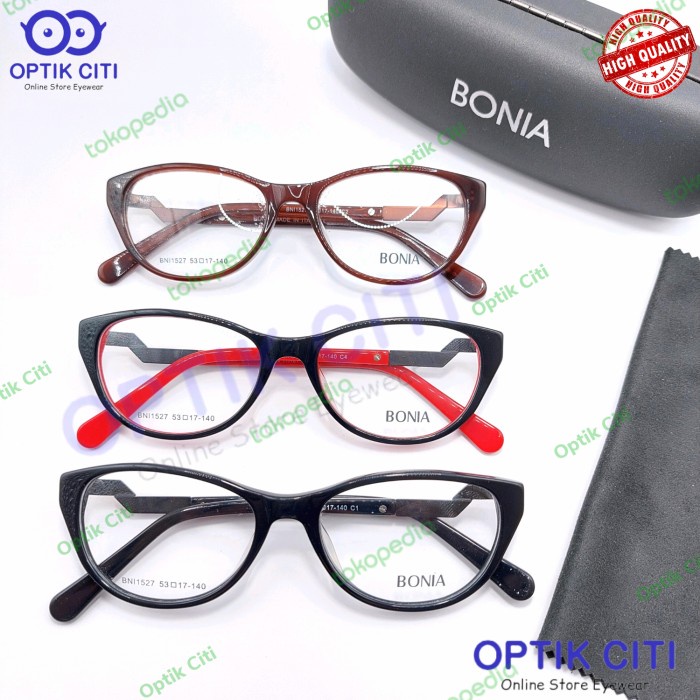 Terlaris Frame Kacamata Wanita Cat Eyes Bonia 1527 Grade Original