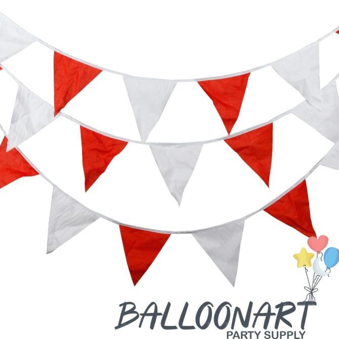 %%%%] Banner Segitiga Merah Putih/Banner Flag Dirgahayu Polos