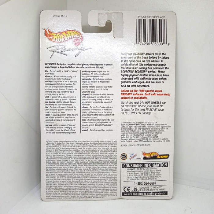 HOT SALE HOT WHEELS NASCAR SCORCHIN SCOOTER EXIDE 99 TERMURAH